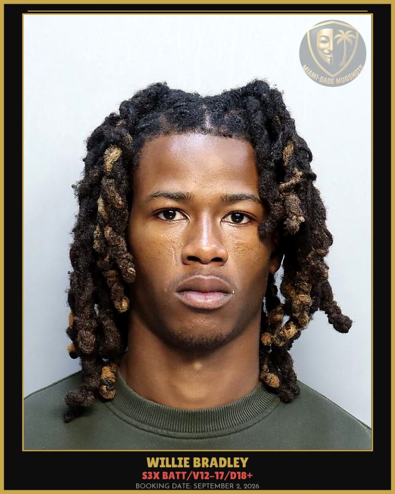 Bradley Willie  James Arrested – s3x BATT/V12-17/D18+ – Miami-Dade County (September 2, 2026)