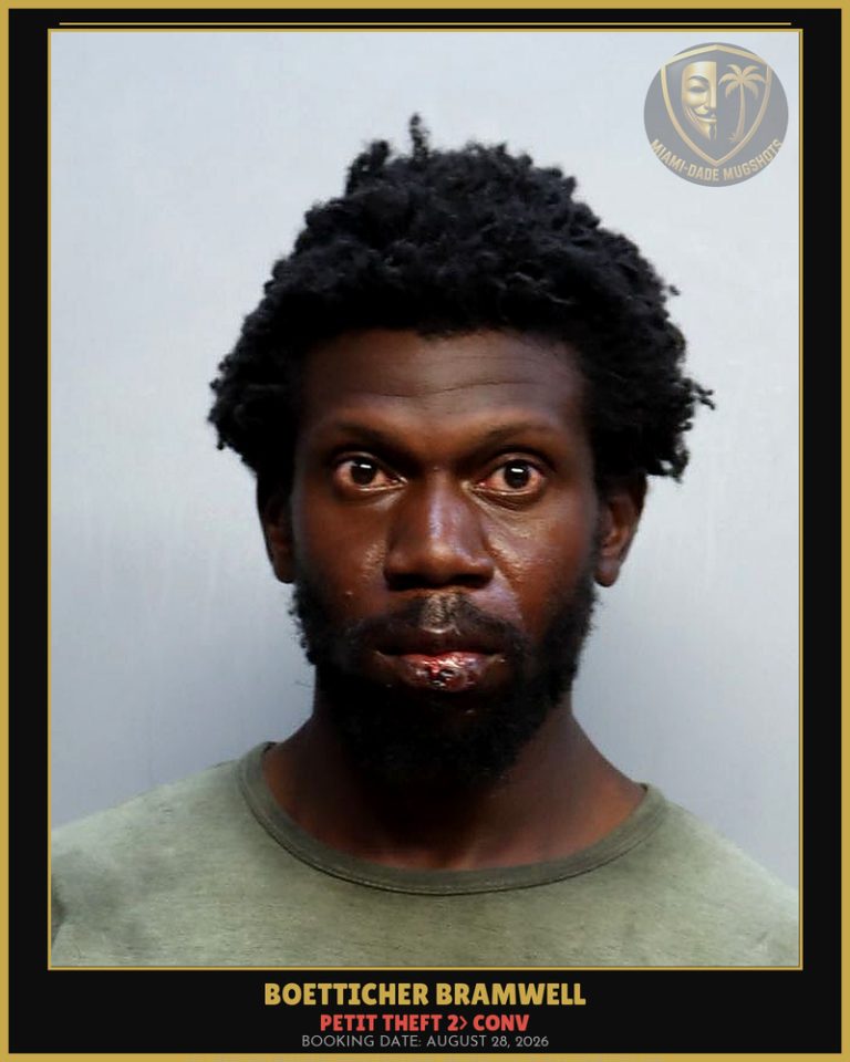 Bramwell Boetticher Ransanno Arrested – PETIT THEFT 2> CONV – Miami-Dade County (August 28, 2026)