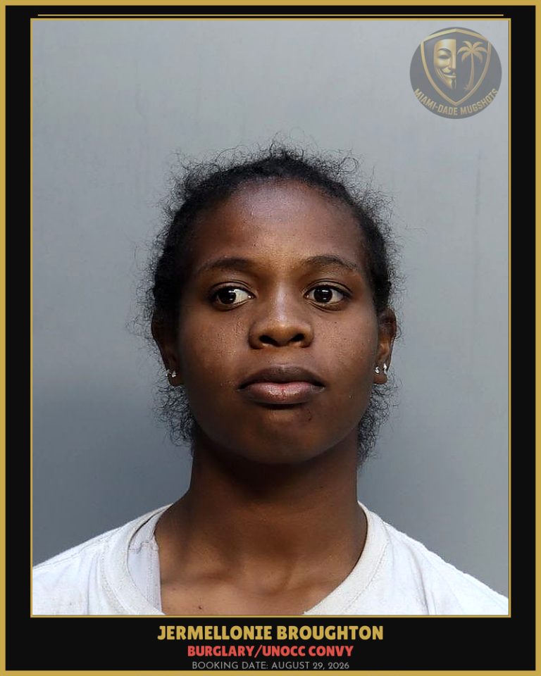 Broughton Jermellonie Arrested – BURGLARY/UNOCC CONVY – Miami-Dade County (August 29, 2026)