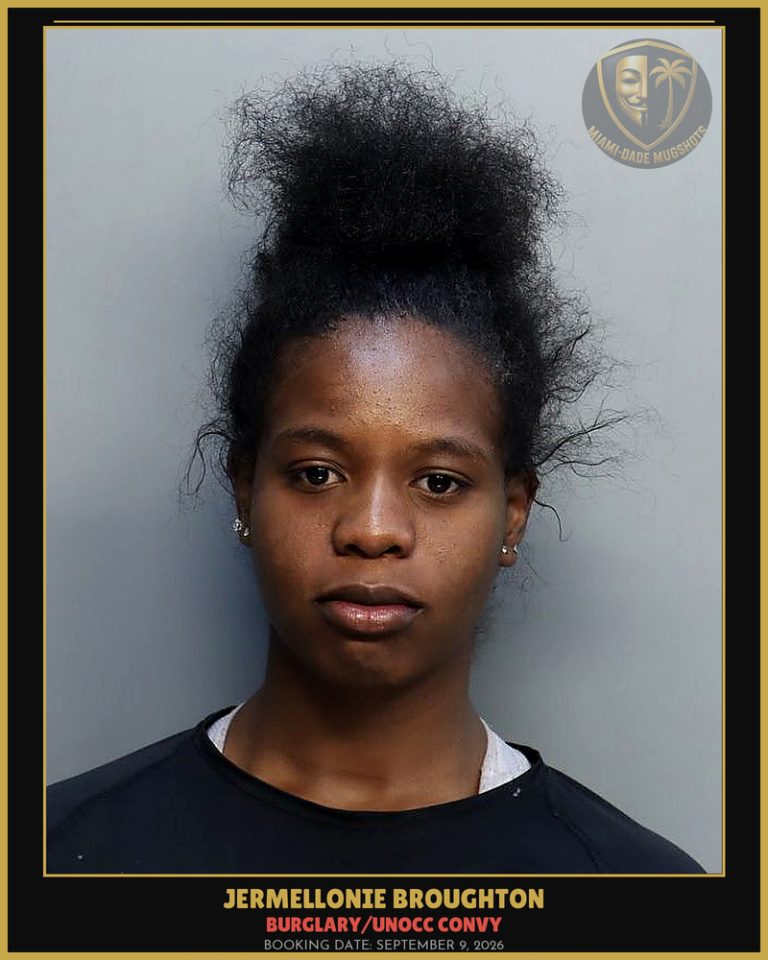 Broughton Jermellonie Arrested – BURGLARY/UNOCC CONVY – Miami-Dade County (September 9, 2026)