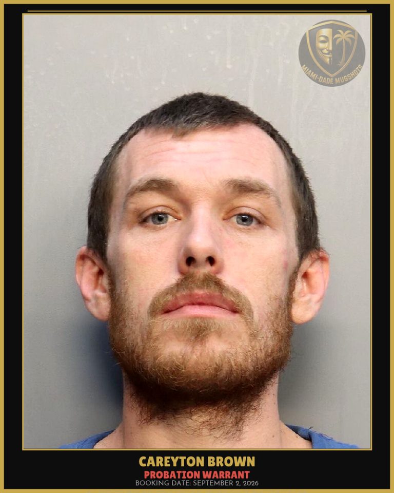 Brown Careyton Arrested – PROBATION WARRANT – Miami-Dade County (September 2, 2026)