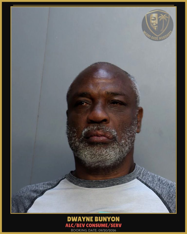 Bunyon Dwayne  Stevenson Arrested – ALC/BEV CONSUME/SERV – Miami-Dade County (Unknown)