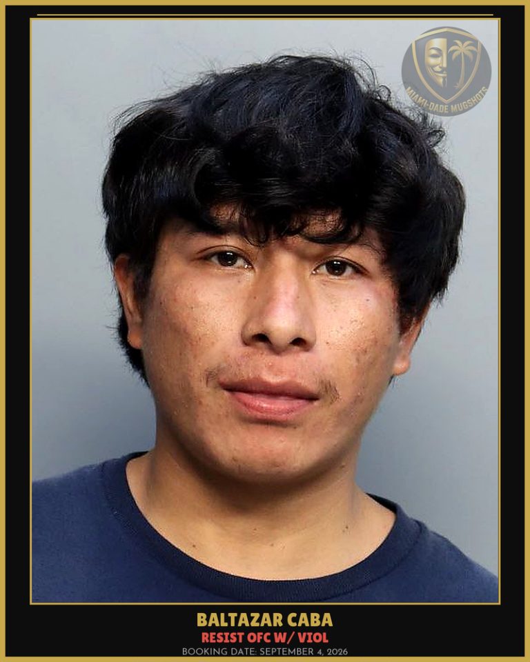 Caba Baltazar  Mateo Arrested – RESIST OFC W/ VIOL – Miami-Dade County (September 4, 2026)