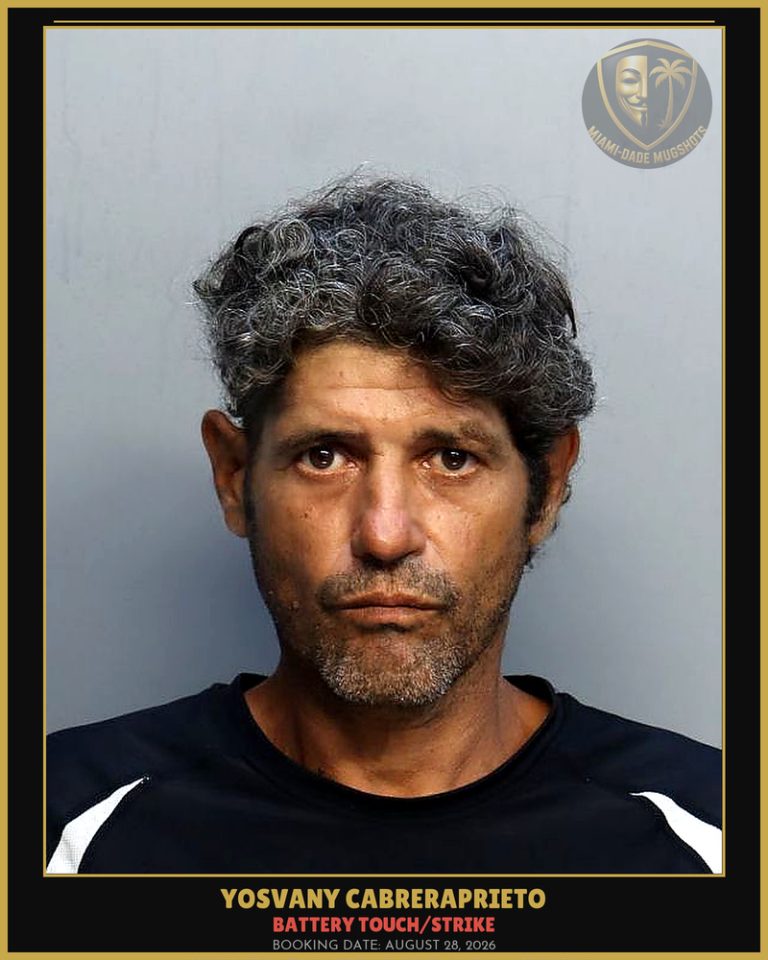 Cabreraprieto Yosvany Arrested – BATTERY TOUCH/STRIKE – Miami-Dade County (August 28, 2026)