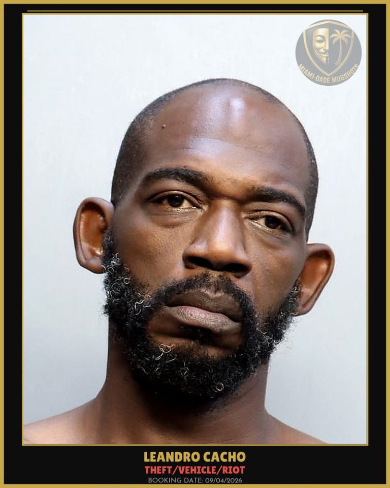 Cacho Leandro Alex Arrested – THEFT/VEHICLE/RIOT – Miami-Dade County (Unknown)