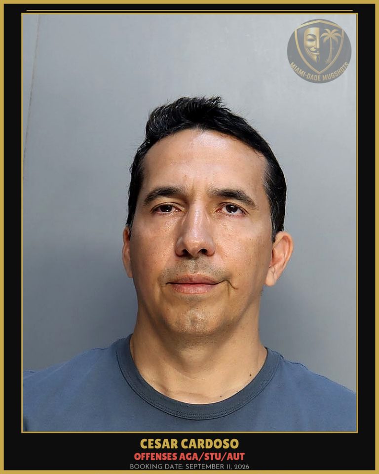 Cardoso Cesar Oriol Arrested – OFFENSES AGA/STU/AUT – Miami-Dade County (September 11, 2026)