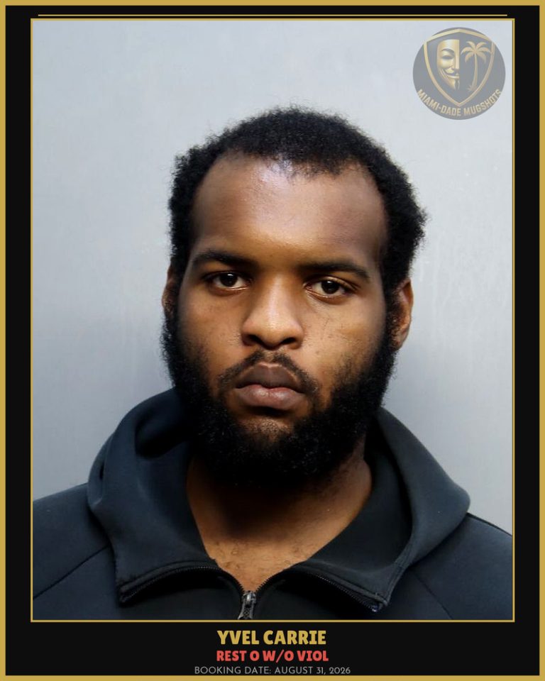 Carrie Yvel  Eustache Arrested – REST O W/O VIOL – Miami-Dade County (August 31, 2026)
