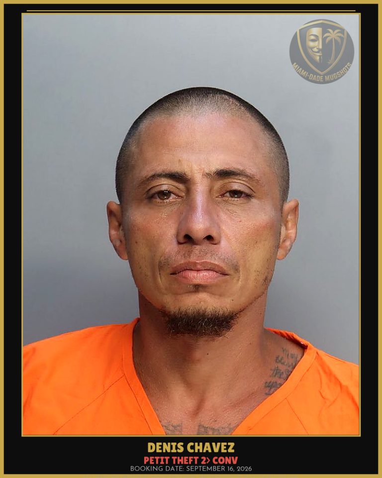 Chavez Denis Arrested – PETIT THEFT 2> CONV – Miami-Dade County (September 16, 2026)