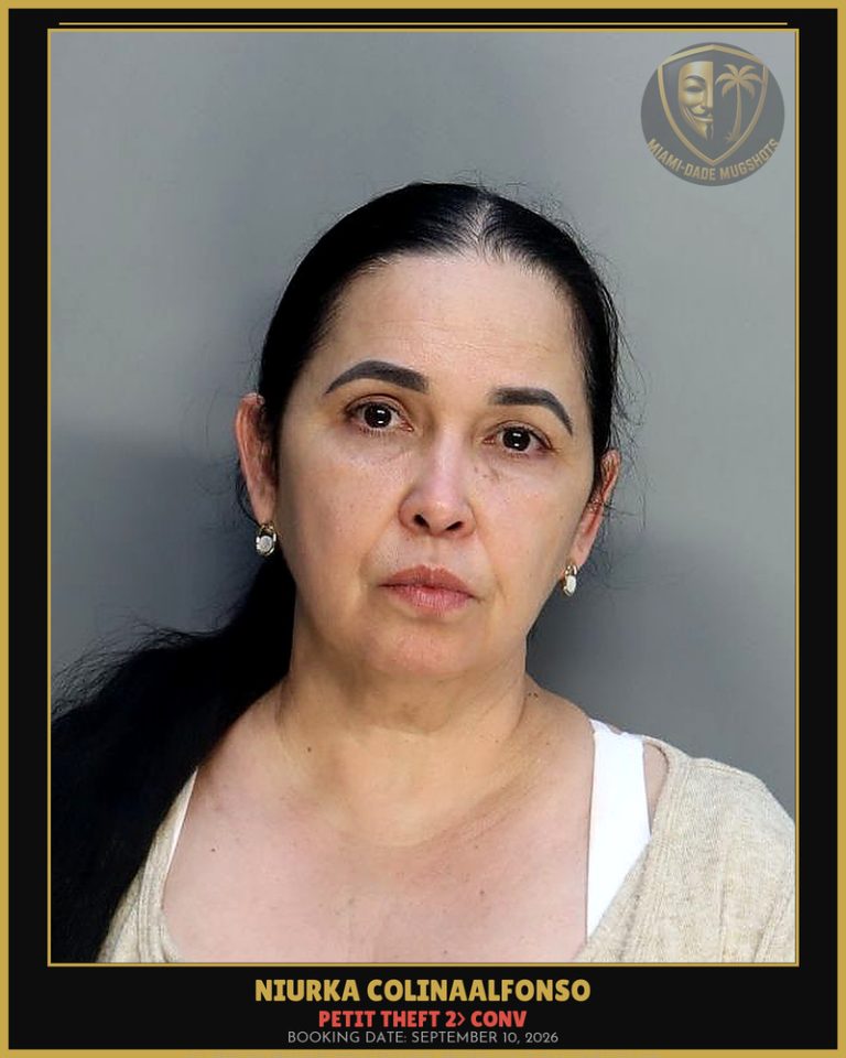 Colinaalfonso Niurka Arrested – PETIT THEFT 2> CONV – Miami-Dade County (September 10, 2026)