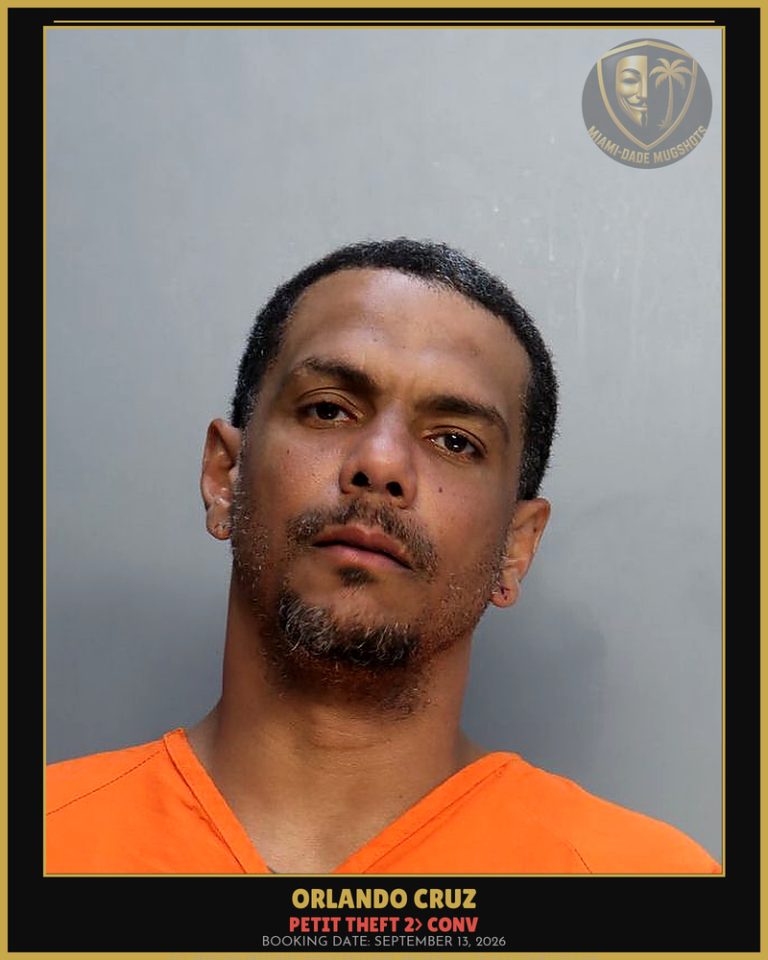 Cruz Orlando Arrested – PETIT THEFT 2> CONV – Miami-Dade County (September 13, 2026)