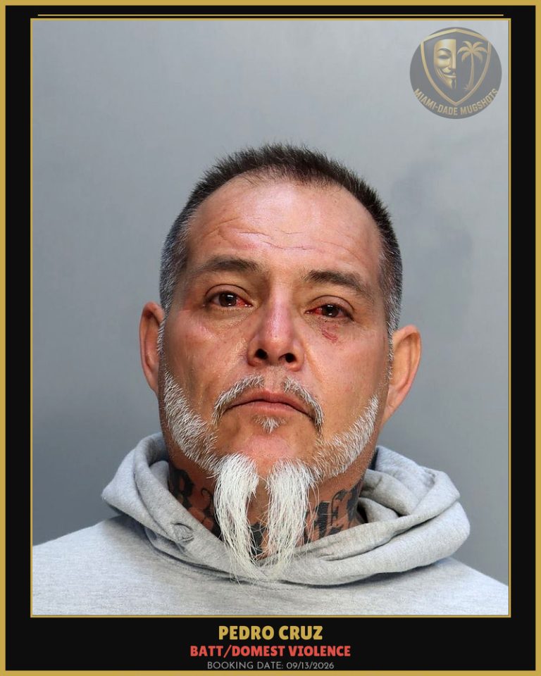 Cruz Pedro Arrested – BATT/DOMEST VIOLENCE – Miami-Dade County (Unknown)