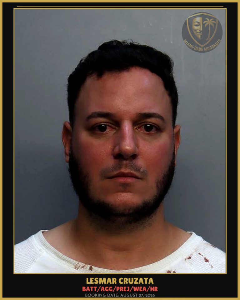 Cruzata Lesmar Arrested – BATT/AGG/PREJ/WEA/HR – Miami-Dade County (August 27, 2026)