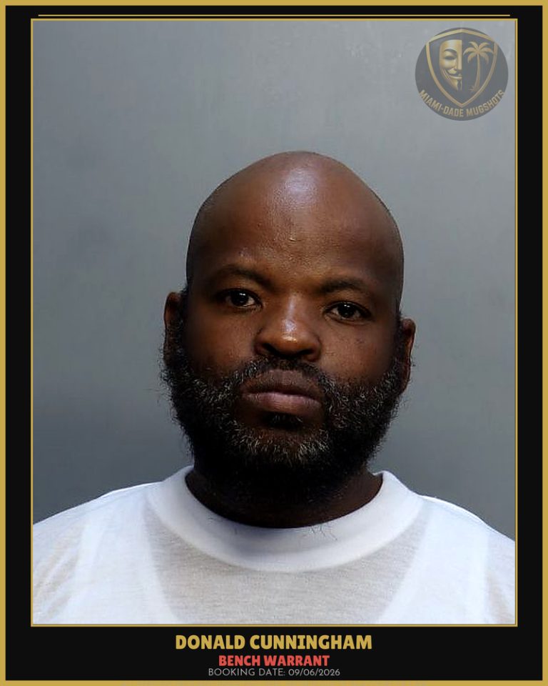 Cunningham Donald  Daniel Arrested – BENCH WARRANT – Miami-Dade County (Unknown)