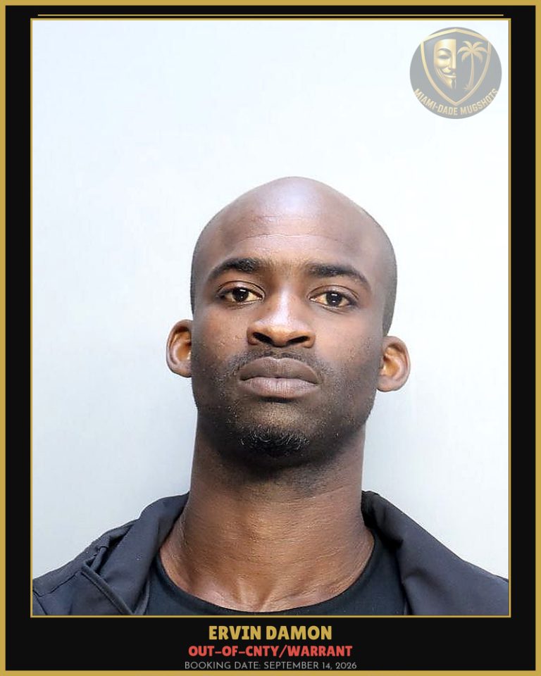Damon Ervin Eugene Arrested – OUT-OF-CNTY/WARRANT – Miami-Dade County (September 14, 2026)