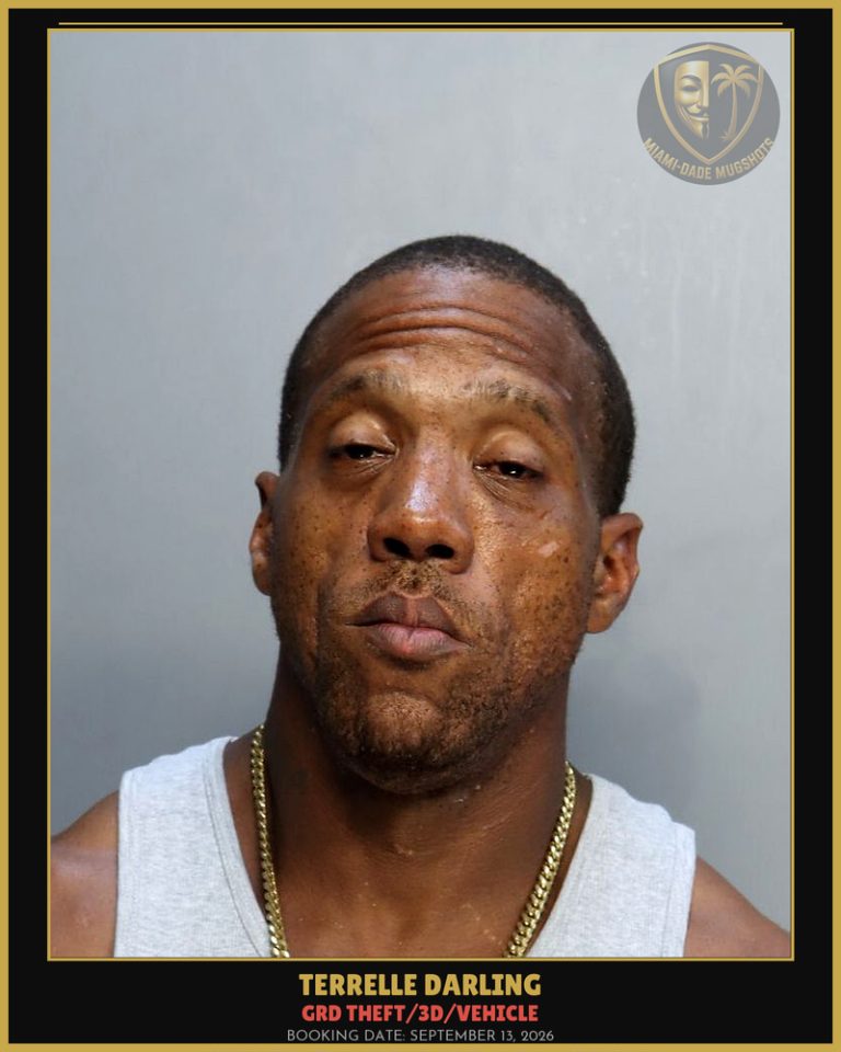 Darling Terrelle Arrested – GRD THEFT/3D/VEHICLE – Miami-Dade County (September 13, 2026)