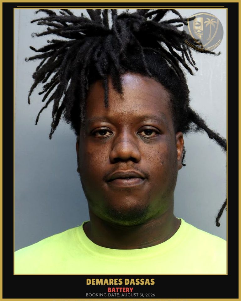 Dassas Demares Arrested – BATTERY – Miami-Dade County (August 31, 2026)