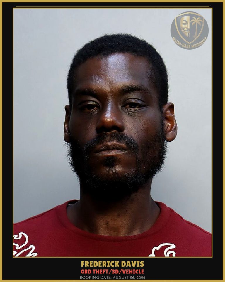 Davis Frederick  Lamar Arrested – GRD THEFT/3D/VEHICLE – Miami-Dade County (August 26, 2026)