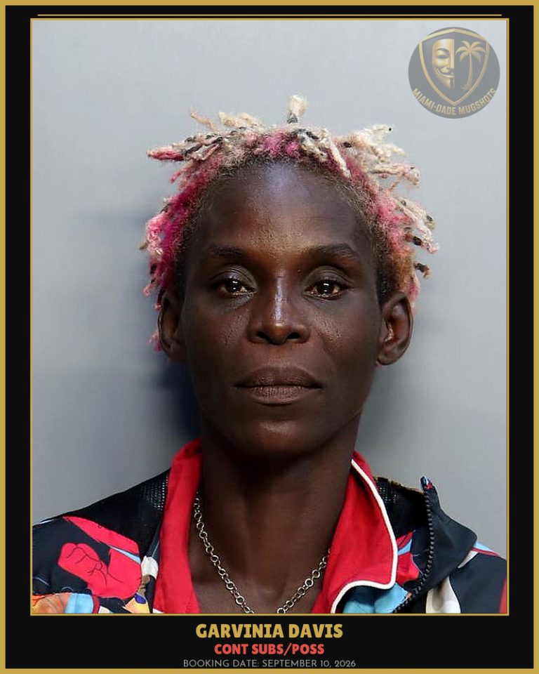 Davis Garvinia Denise Arrested – CONT SUBS/POSS – Miami-Dade County (September 10, 2026)