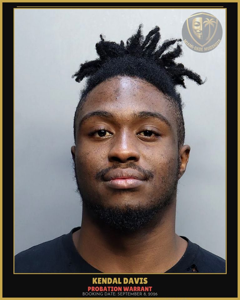 Davis Kendal Arrested – PROBATION WARRANT – Miami-Dade County (September 8, 2026)