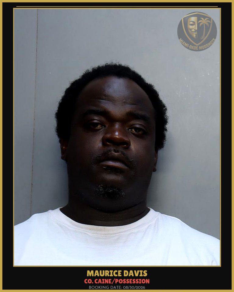 Davis Maurice Arrested – Co. Caine/POSSESSION – Miami-Dade County (Unknown)