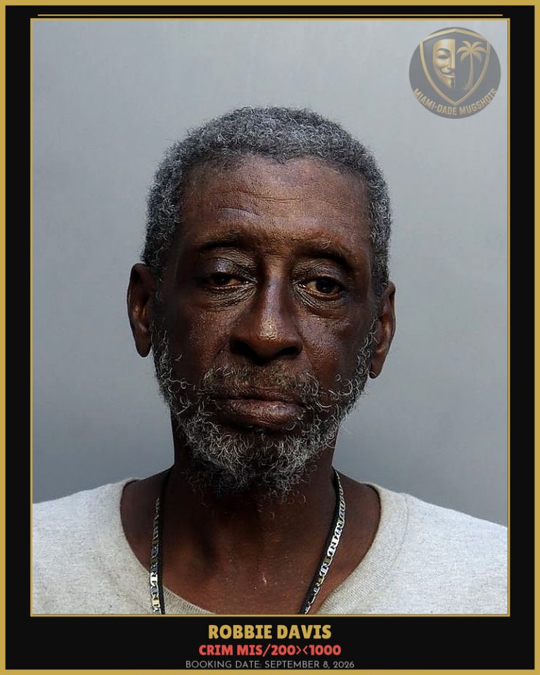 Davis Robbie Arrested – CRIM MIS/200><1000 – Miami-Dade County (September 8, 2026)