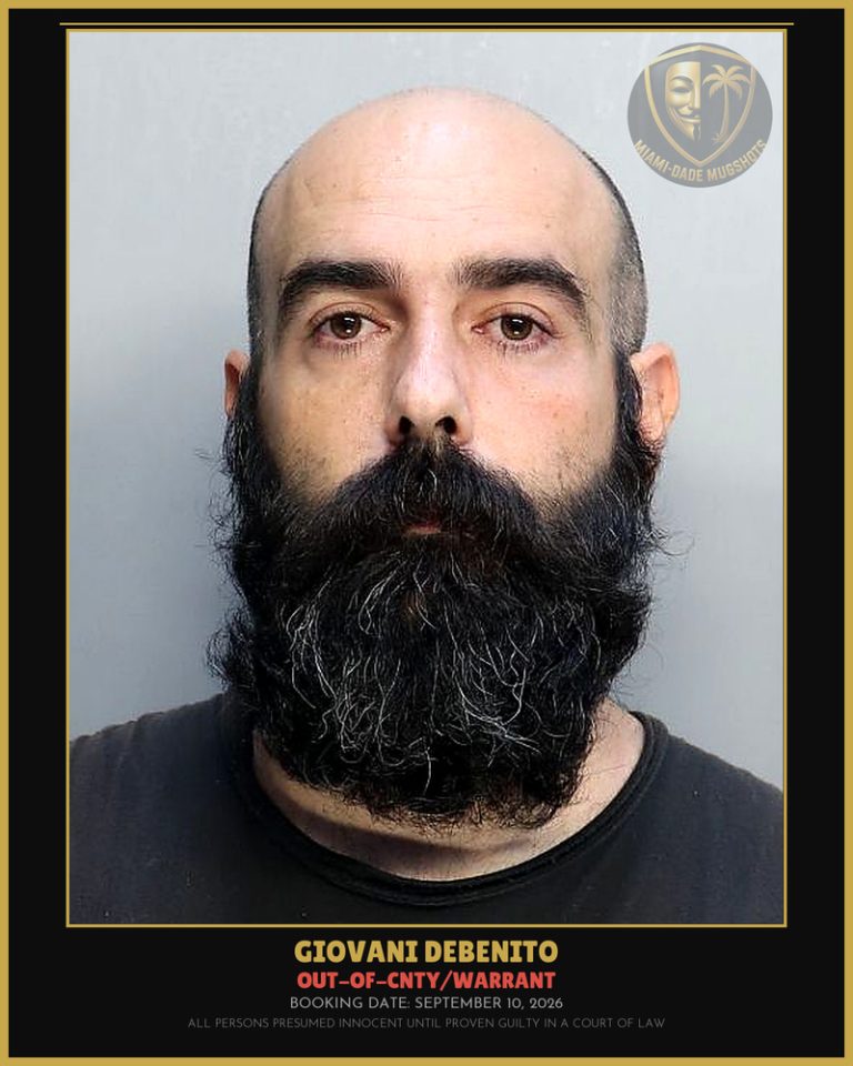 Debenito Giovani Arrested – OUT-OF-CNTY/WARRANT – Miami-Dade County (September 10, 2026)
