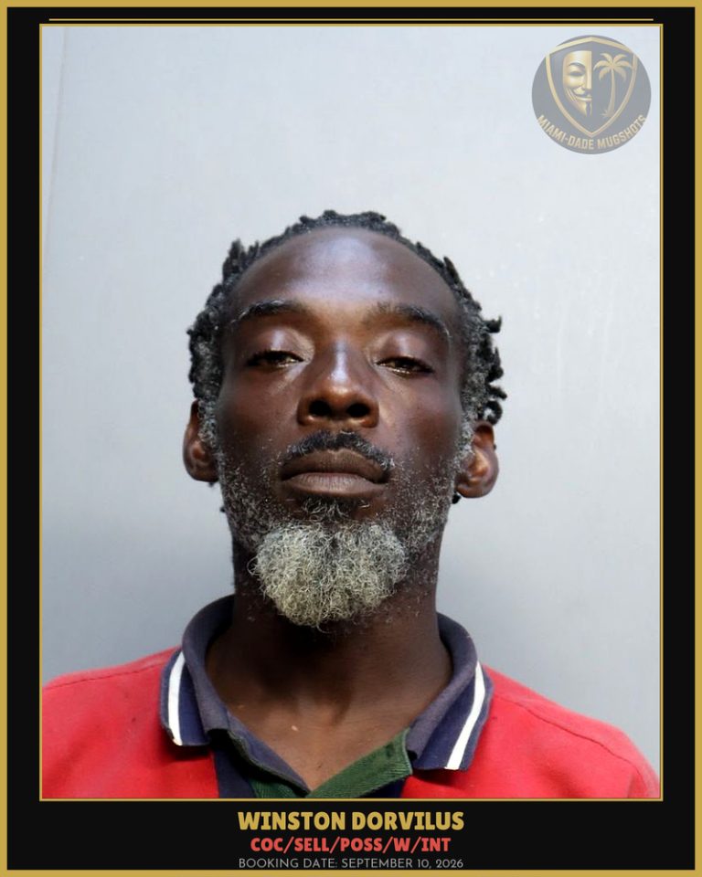 Dorvilus Winston Arrested – COC/SELL/POSS/W/INT – Miami-Dade County (September 10, 2026)