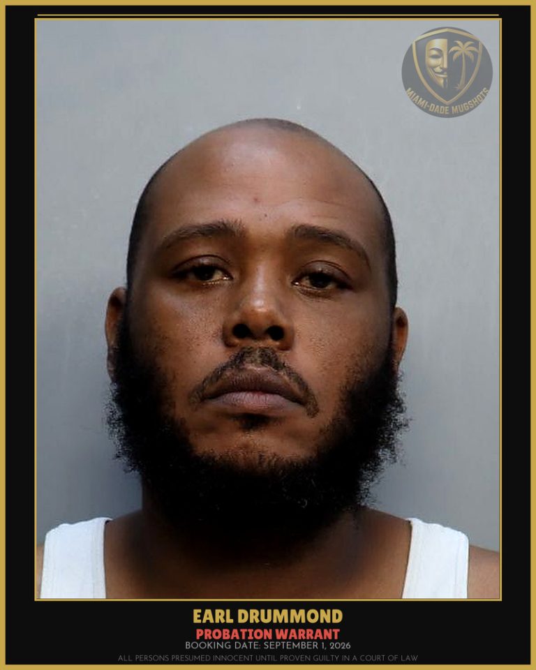 Drummond Earl Christopher Arrested – PROBATION WARRANT – Miami-Dade County (September 1, 2026)