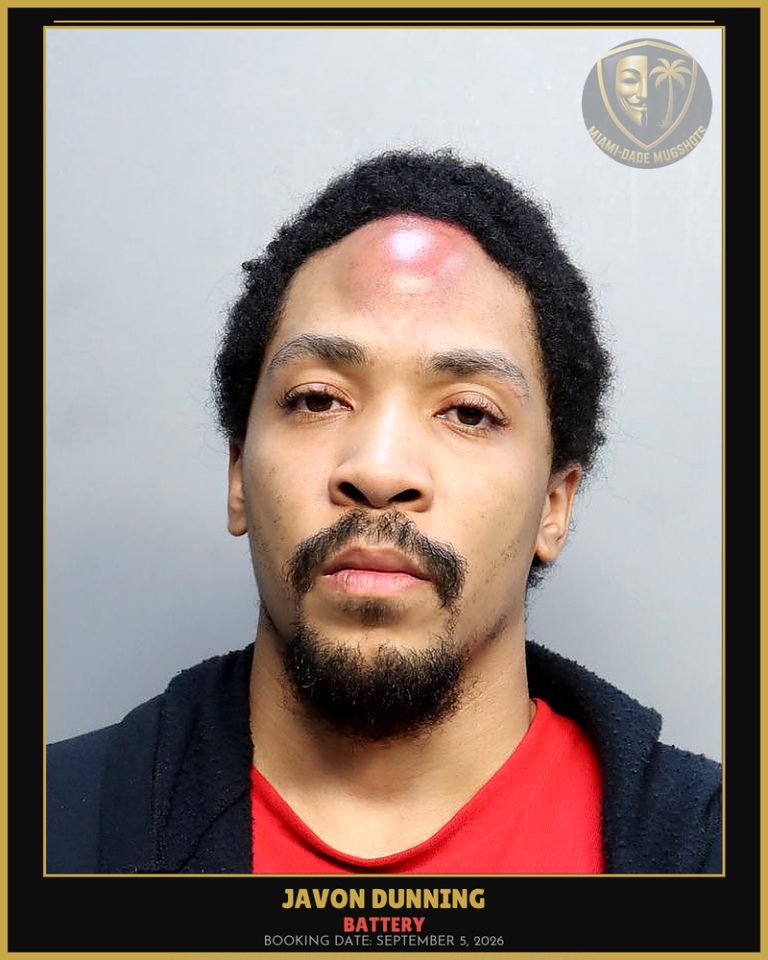 Dunning Javon  Goldiestephe Arrested – BATTERY – Miami-Dade County (September 5, 2026)