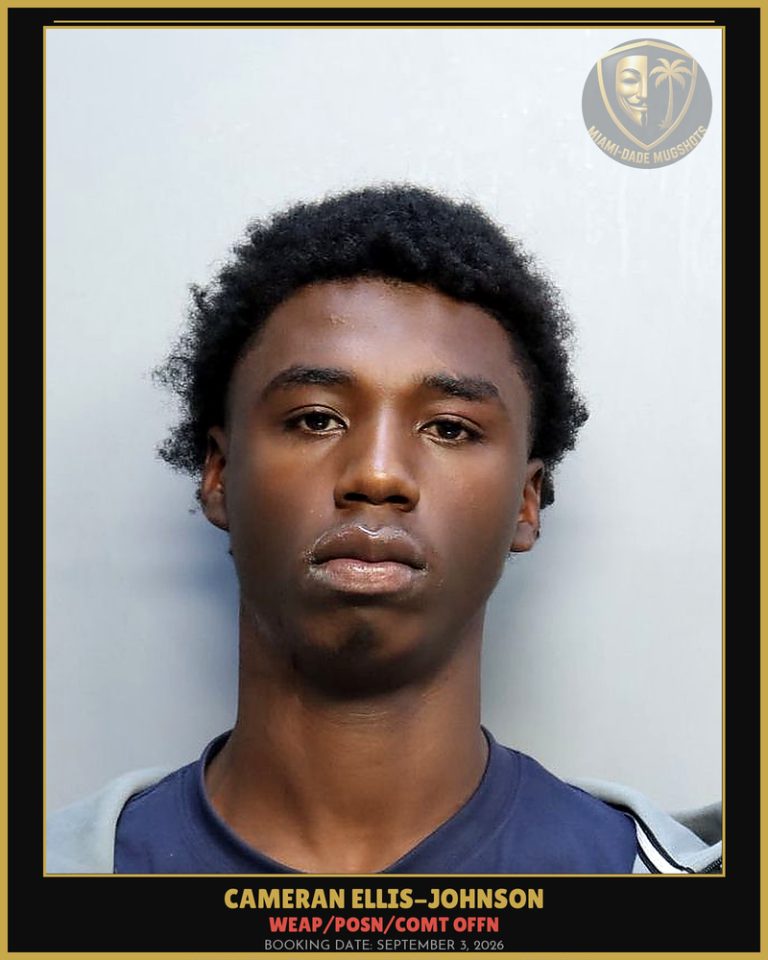 Ellis-Johnson Cameran  Jamaz Arrested – WEAP/POSN/COMT OFFN – Miami-Dade County (September 3, 2026)