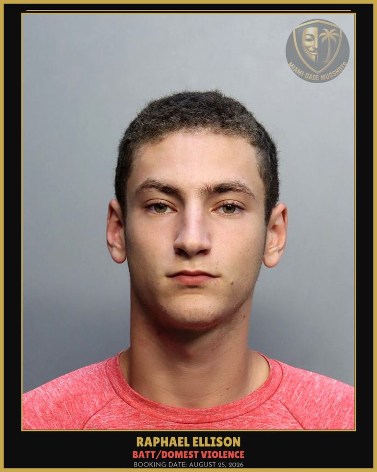Ellison Raphael Lev Arrested – BATT/DOMEST VIOLENCE – Miami-Dade County (August 25, 2026)