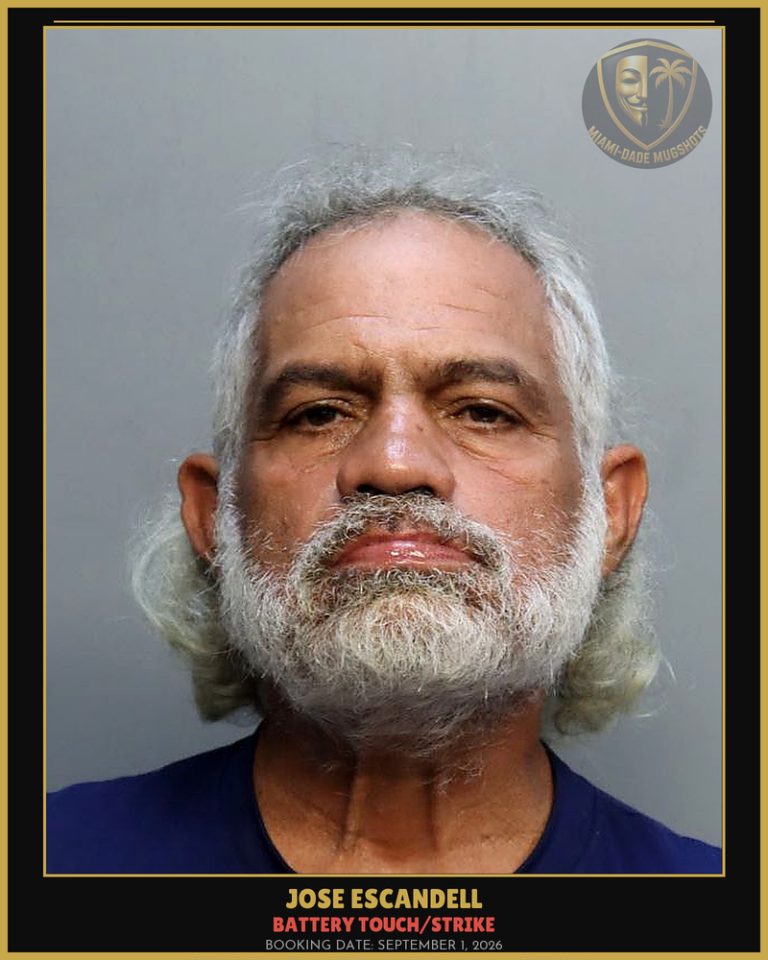 Escandell Jose Antonio Arrested – BATTERY TOUCH/STRIKE – Miami-Dade County (September 1, 2026)