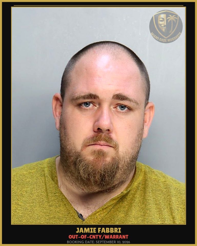 Fabbri Jamie Paul Arrested – OUT-OF-CNTY/WARRANT – Miami-Dade County (September 10, 2026)