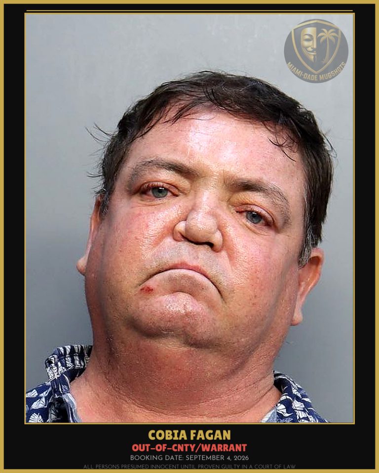 Fagan Cobia  Carpenter Arrested – OUT-OF-CNTY/WARRANT – Miami-Dade County (September 4, 2026)