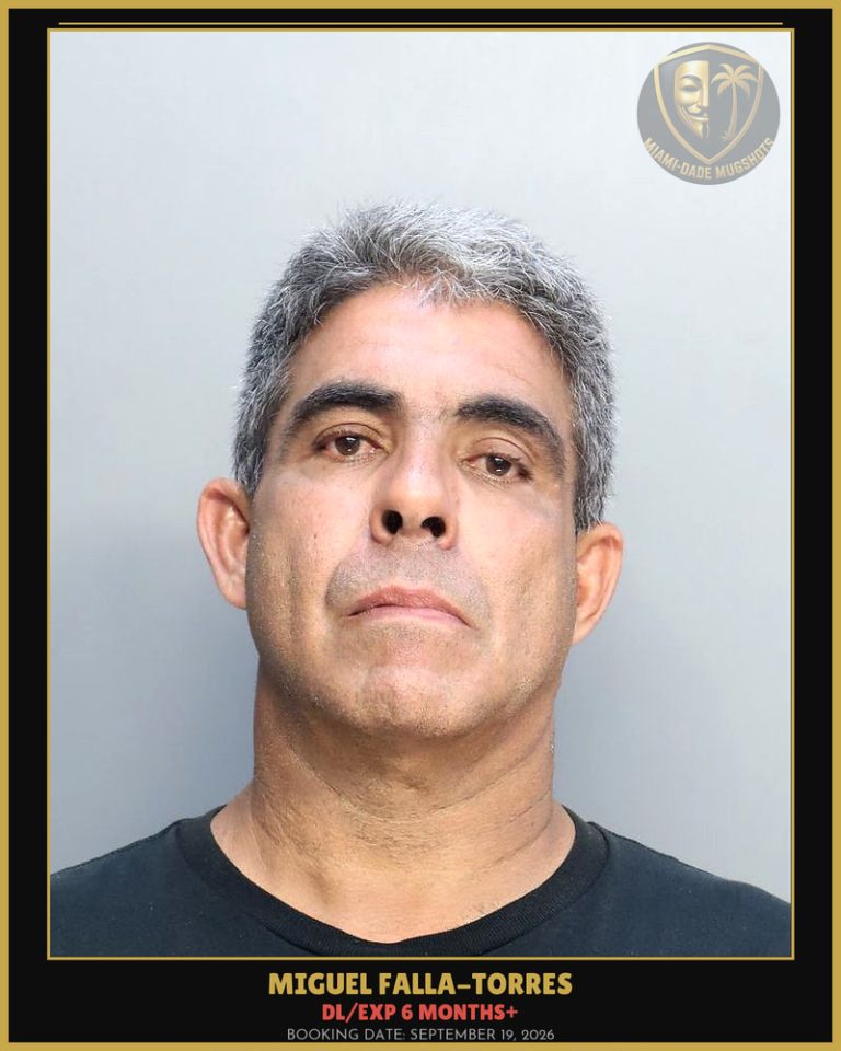 Falla-Torres Miguel  Alngel Arrested – DL/EXP 6 MONTHS+ – Miami-Dade County (September 19, 2026)