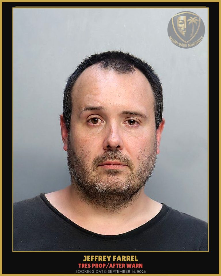 Farrel Jeffrey T Arrested – TRES PROP/AFTER WARN – Miami-Dade County (September 14, 2026)