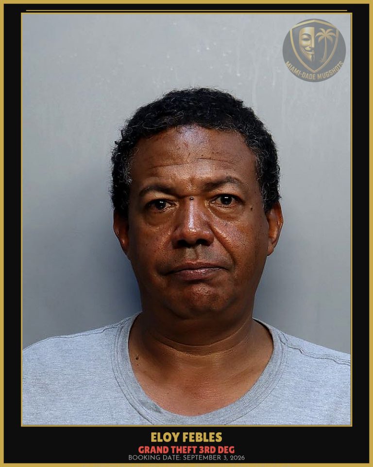Febles Eloy Arrested – GRAND THEFT 3RD DEG – Miami-Dade County (September 3, 2026)