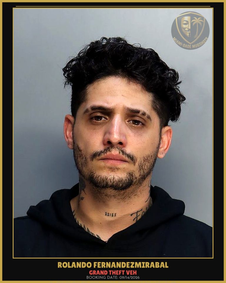 Fernandezmirabal Rolando Arrested – GRAND THEFT VEH – Miami-Dade County (Unknown)