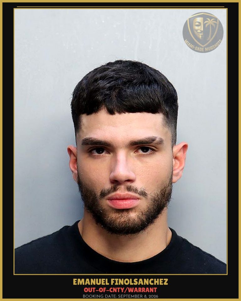 Finolsanchez Emanuel Arrested – OUT-OF-CNTY/WARRANT – Miami-Dade County (September 8, 2026)