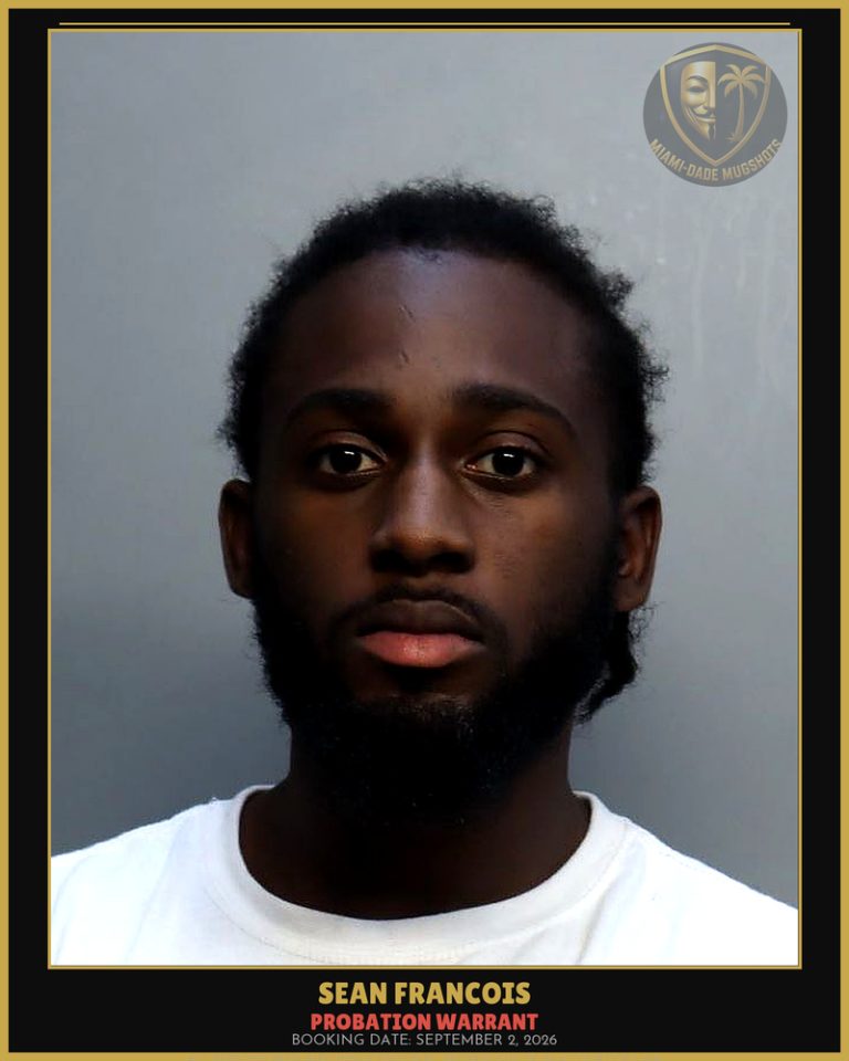 Francois Sean Jamal Arrested – PROBATION WARRANT – Miami-Dade County (September 2, 2026)