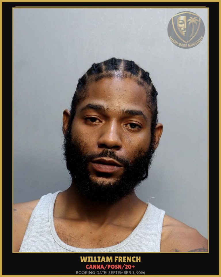 French William  Franklin Arrested – Canna/POSN/20+ – Miami-Dade County (September 3, 2026)
