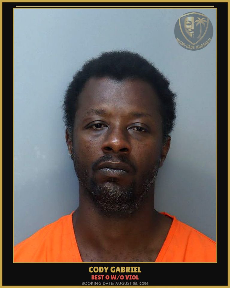 Gabriel Cody Arrested – REST O W/O VIOL – Miami-Dade County (August 28, 2026)