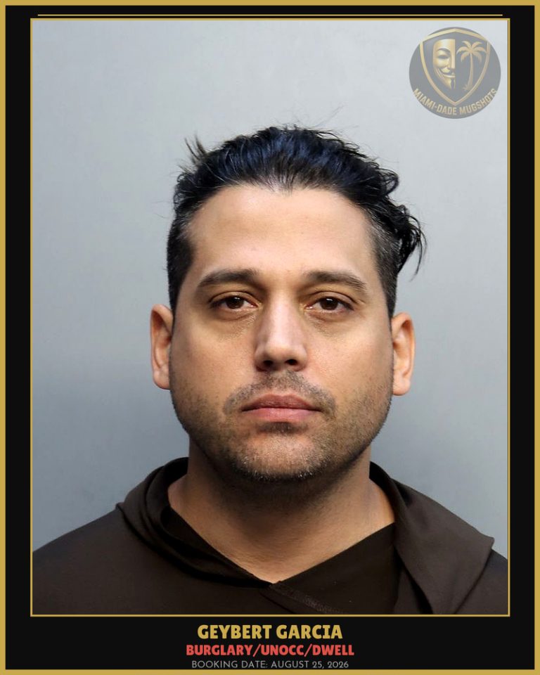 Garcia Geybert Alexander Arrested – BURGLARY/UNOCC/DWELL – Miami-Dade County (August 25, 2026)