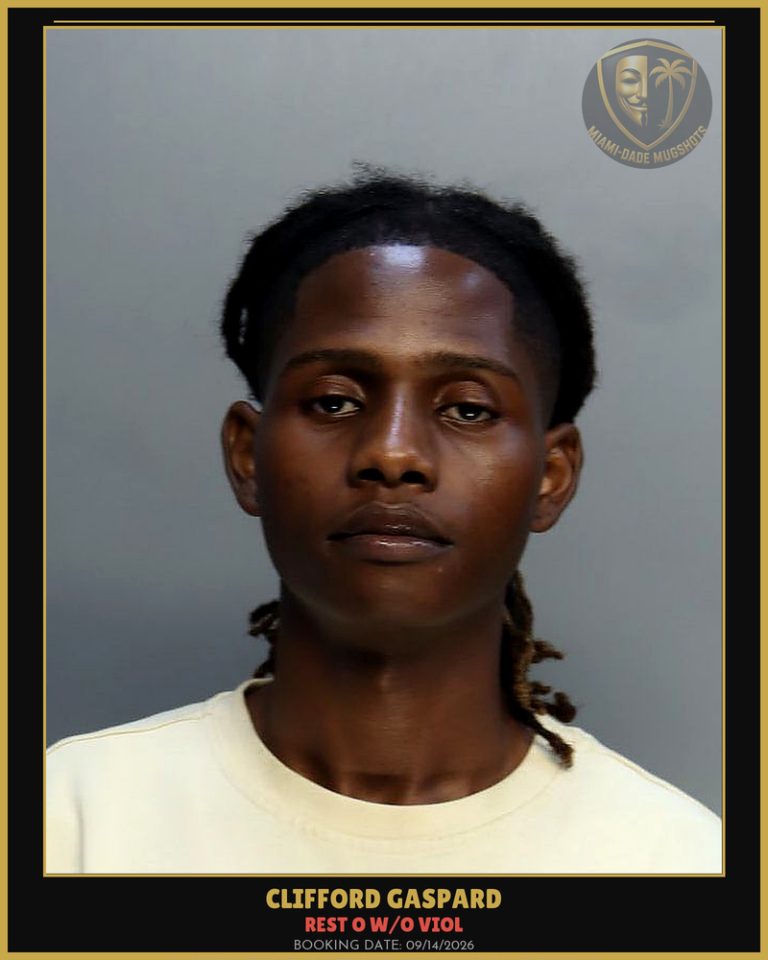 Gaspard Clifford Arrested – REST O W/O VIOL – Miami-Dade County (Unknown)