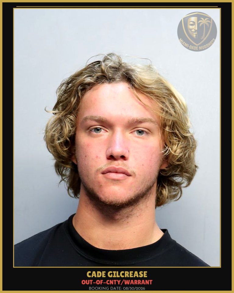 Gilcrease Cade  Lane Arrested – OUT-OF-CNTY/WARRANT – Miami-Dade County (Unknown)