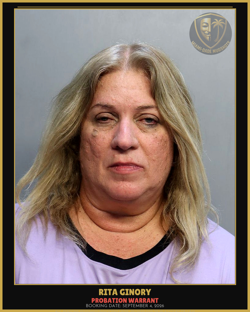 Ginory Rita Maria Arrested – Probation Warrant – Miami-Dade County (September 4, 2026)