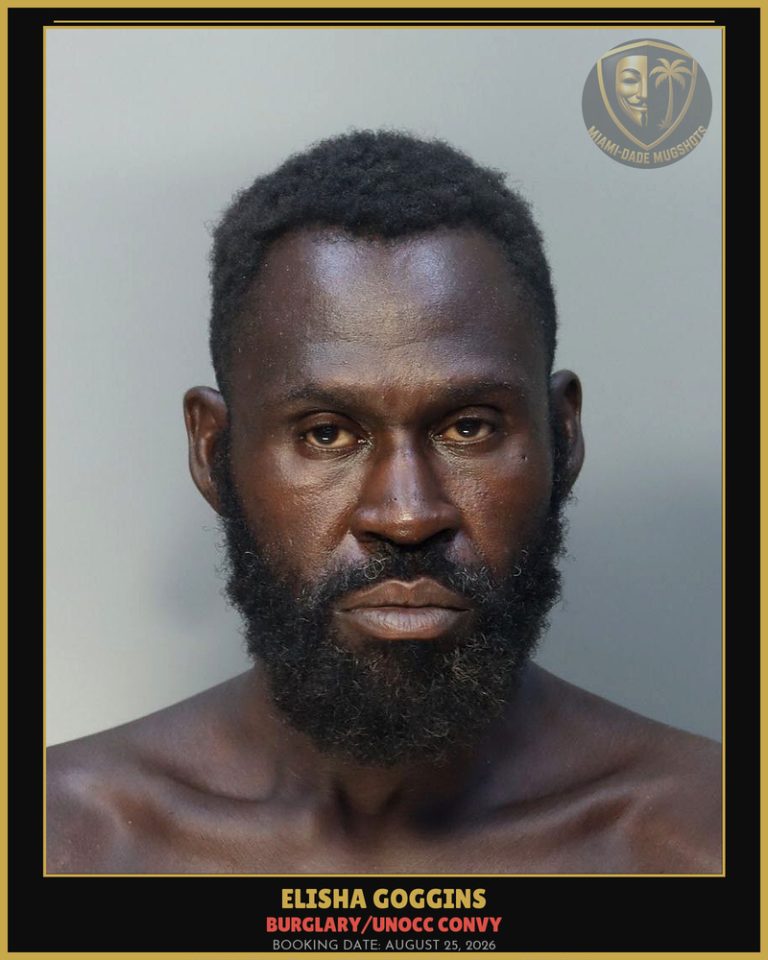 Goggins Elisha Arrested – BURGLARY/UNOCC CONVY – Miami-Dade County (August 25, 2026)