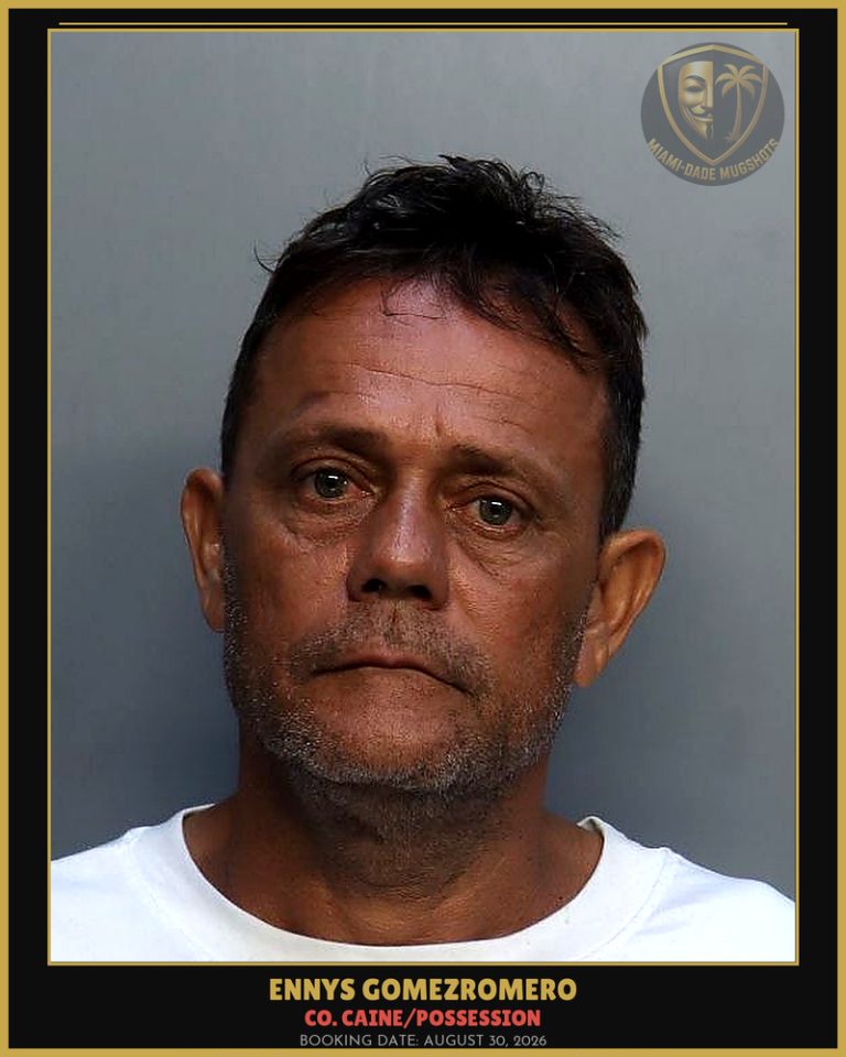 Gomezromero Ennys Arrested – Co. Caine/POSSESSION – Miami-Dade County (August 30, 2026)