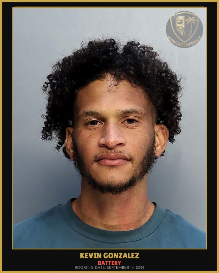Gonzalez Kevin Jovanie Arrested – BATTERY – Miami-Dade County (September 14, 2026)