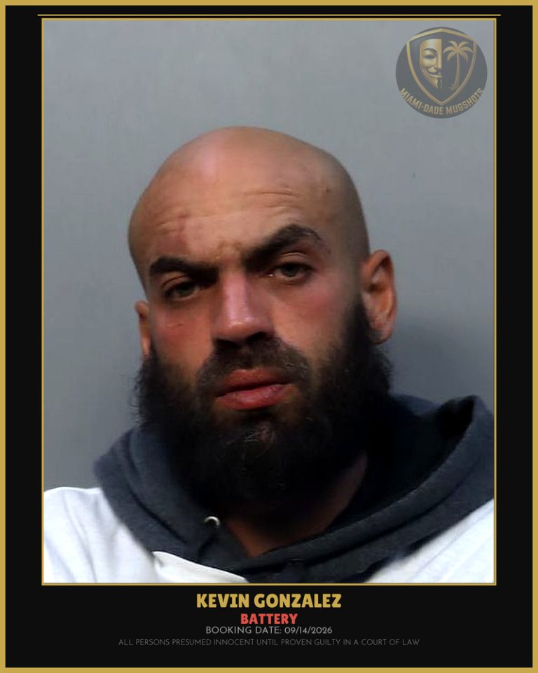 Gonzalez Kevin Jovanie Arrested – BATTERY – Miami-Dade County (Unknown)